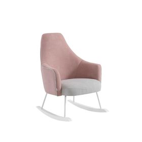 Кресло-качалка Micuna Wing/Moom white текстиль pink tierra/light grey
