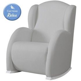Кресло-качалка Micuna Wing/Flor Relax white/grey искусственная кожа